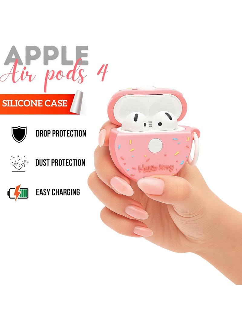 Compatible for AirPods 4 Case with Cleaner Kit, Protective, Supports Wireless Charging Cover for AirPods 4th Generation (2024) (Donut Kitty, Airpod 4 Case) - Image 4